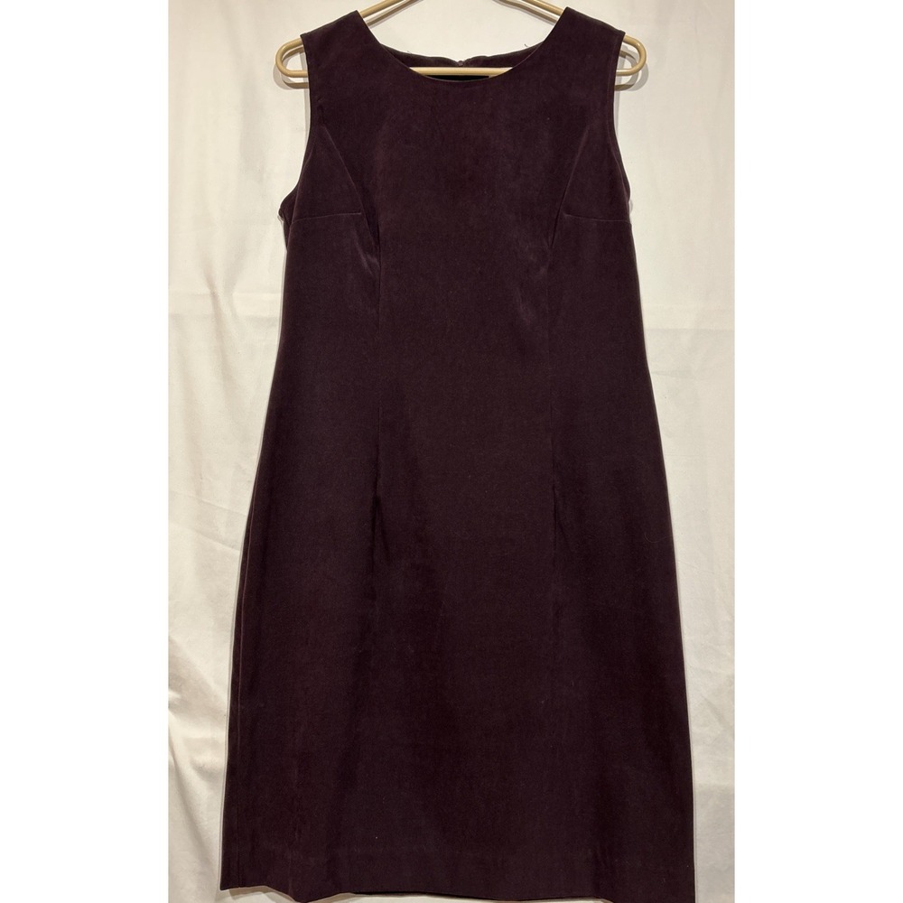 Event 90's Shift Dress Purple Velveteen Knee Length Sz 8 - Picture 2 of 7